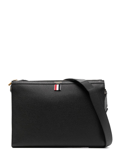 4-Bar Leather Crossbody Bag (Black)