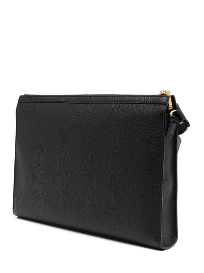 4-Bar Leather Crossbody Bag (Black)