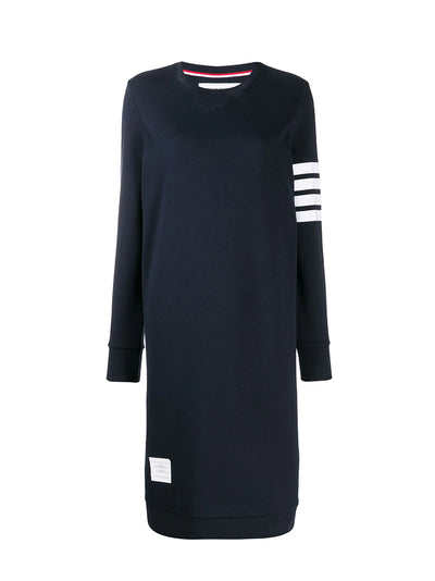 4-Bar Loopback Sweatshirt Dress (Navy)