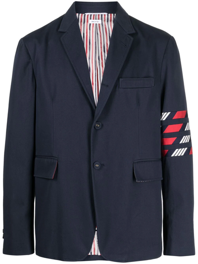 4-Bar Single-Breasted Blazer (RWB/White)