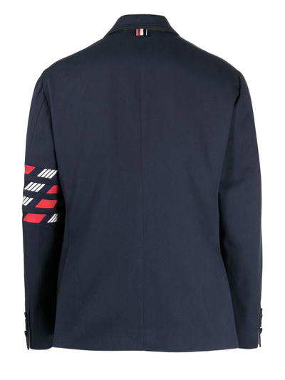 4-Bar Single-Breasted Blazer (RWB/White)