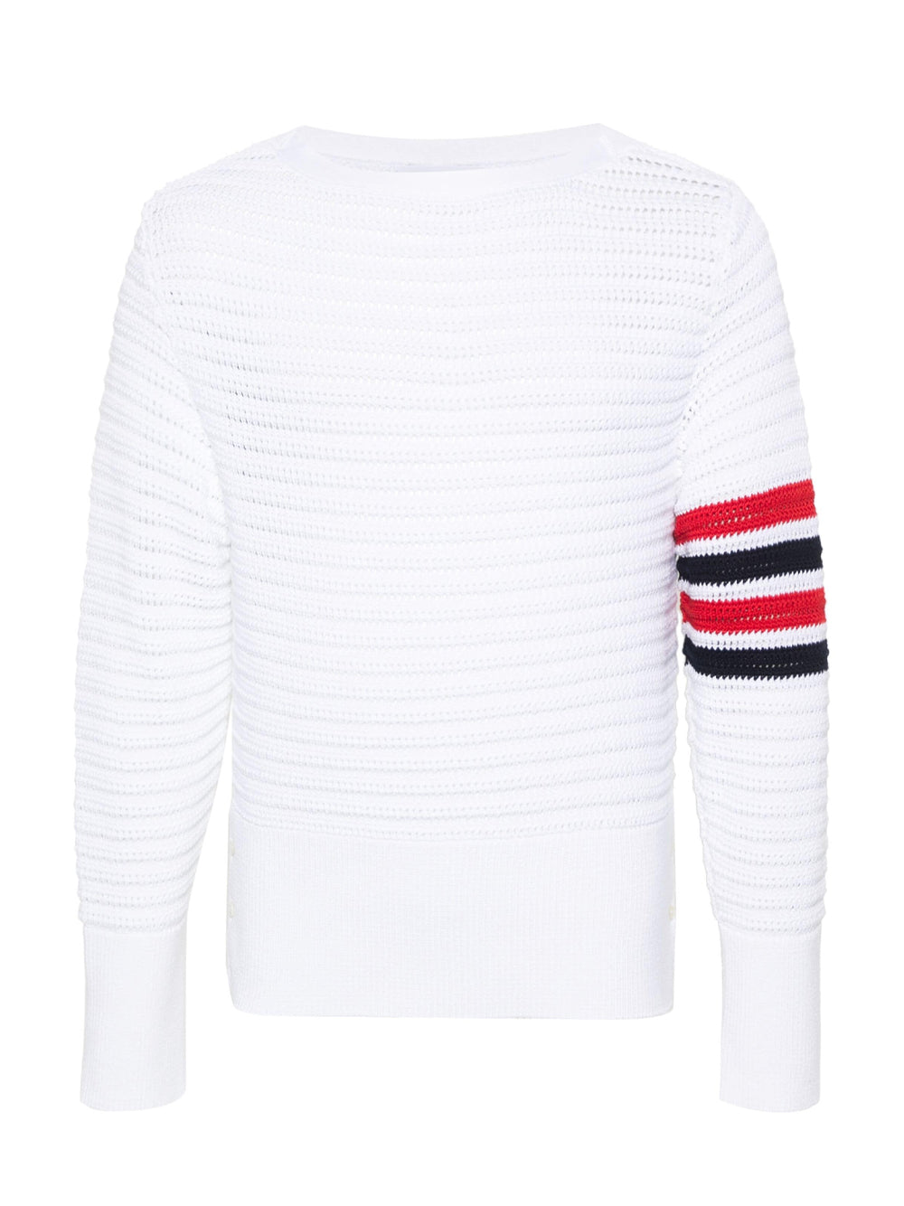 4-Bar Stripe Cotton Pullover (White)