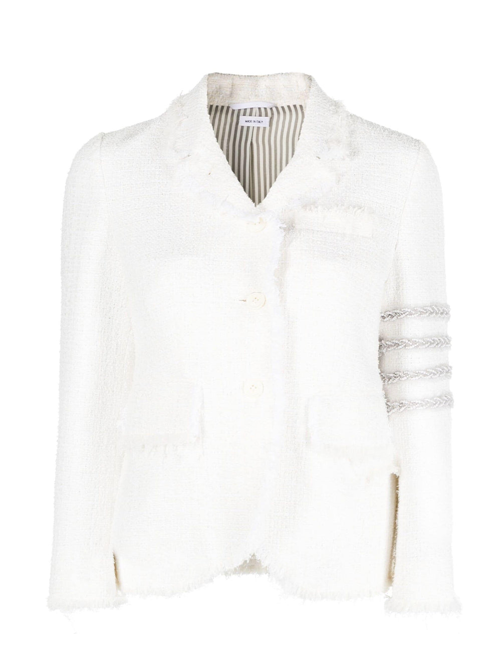 4-Bar Tweed Jacket (White)