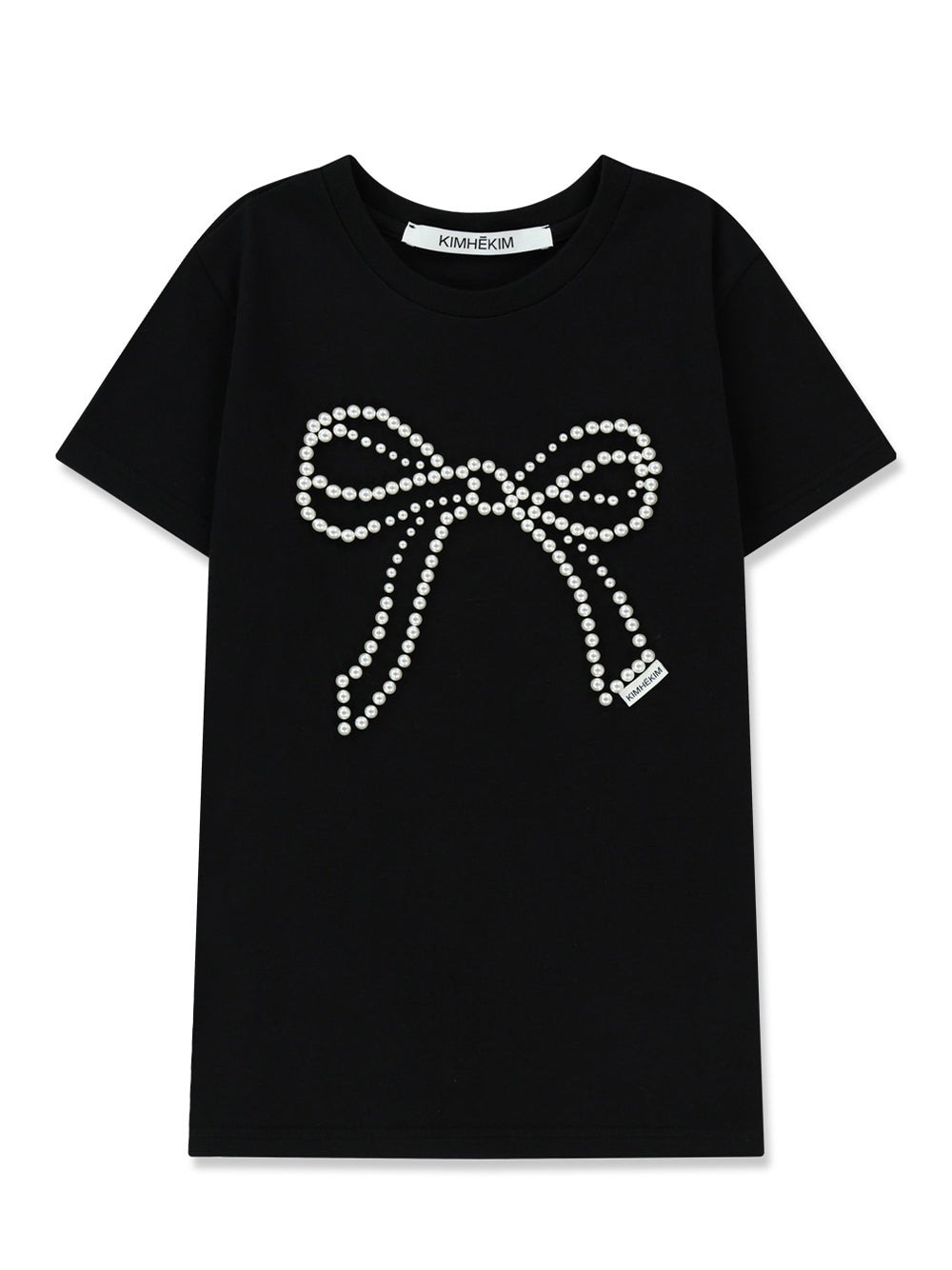 Pearl Embellished Bow Slim Black