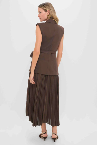 Helena Combo Blazer Dress (Cocoa)