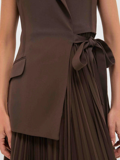 Helena Combo Blazer Dress (Cocoa)