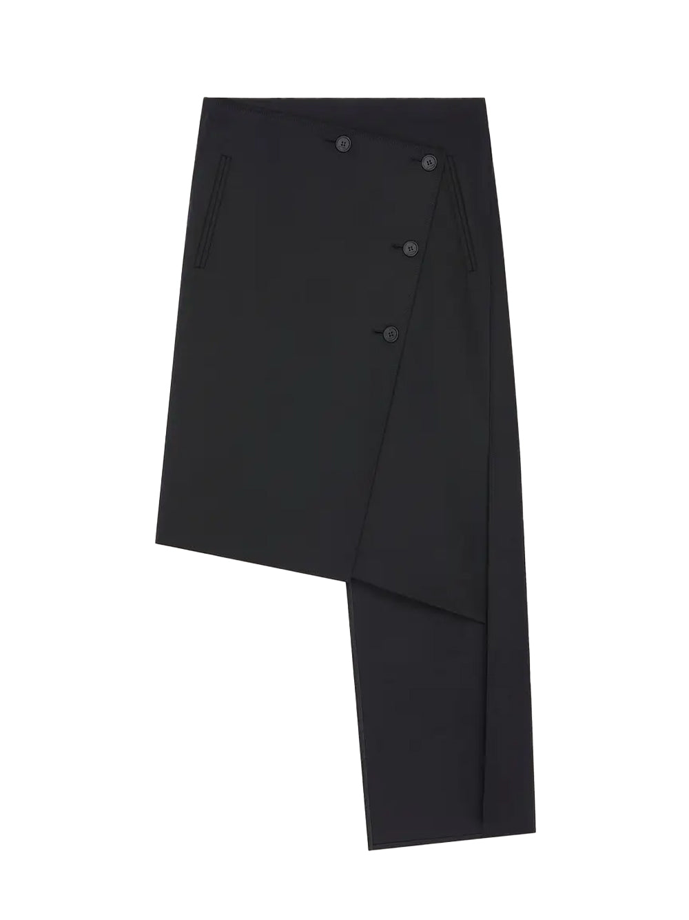 Oblique Polywool Skirt Black