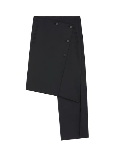 Oblique Polywool Skirt Black