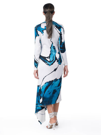 Ananya Dress Multi Abstract  Waves