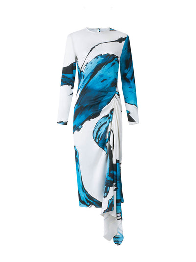 Ananya Dress Multi Abstract  Waves