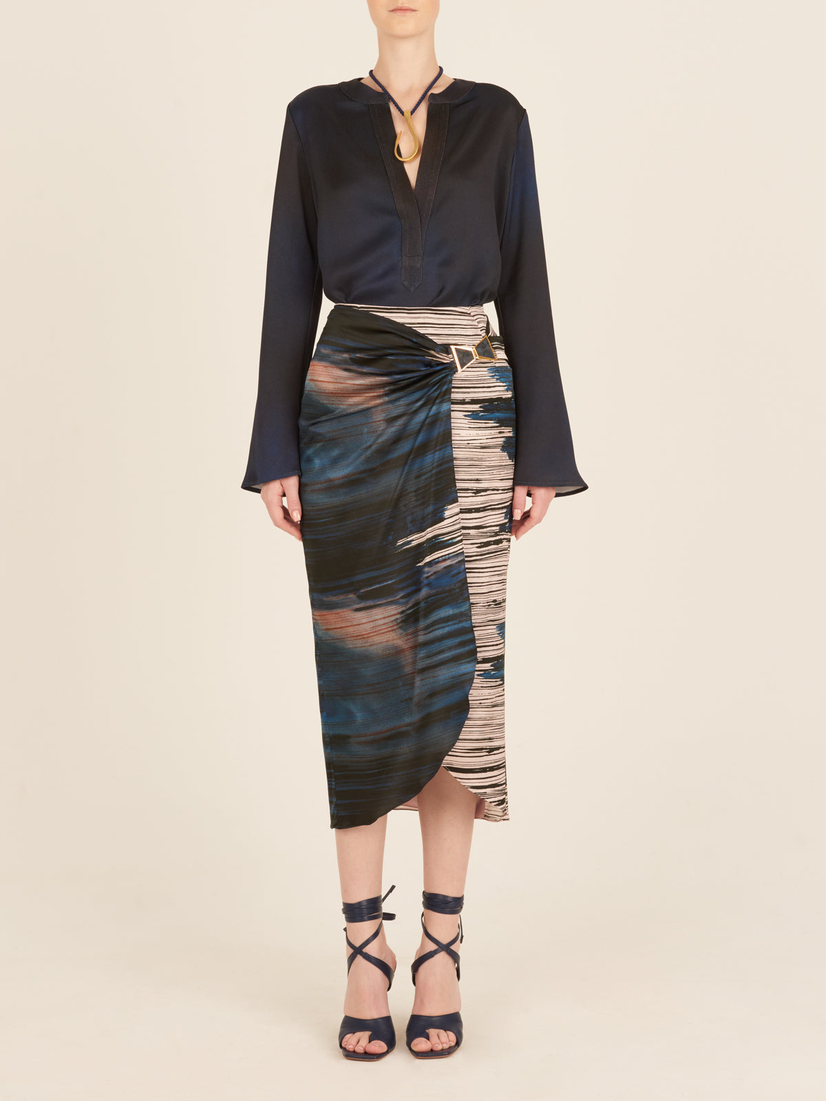 Adrianne Skirt Indigo Line Wash
