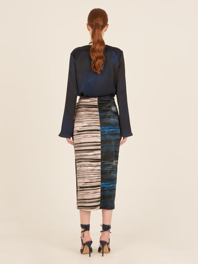 Adrianne Skirt Indigo Line Wash