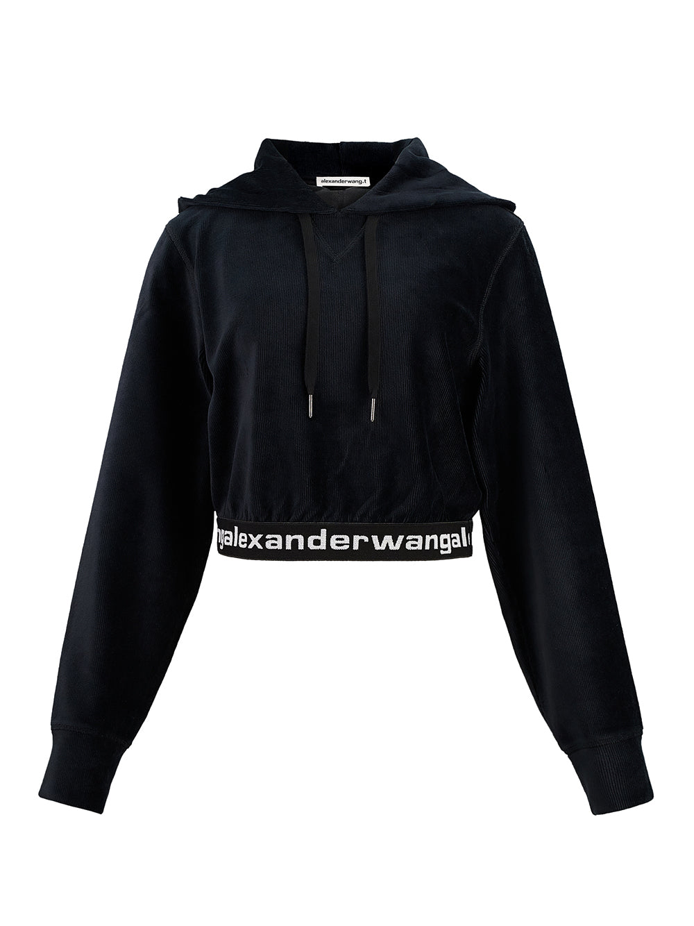 Stretch Corduroy Cropped Longsleeve Black
