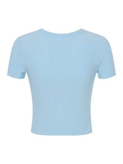 Logo Jacquard Short Sleeve Baby Tee (Sky Blue)