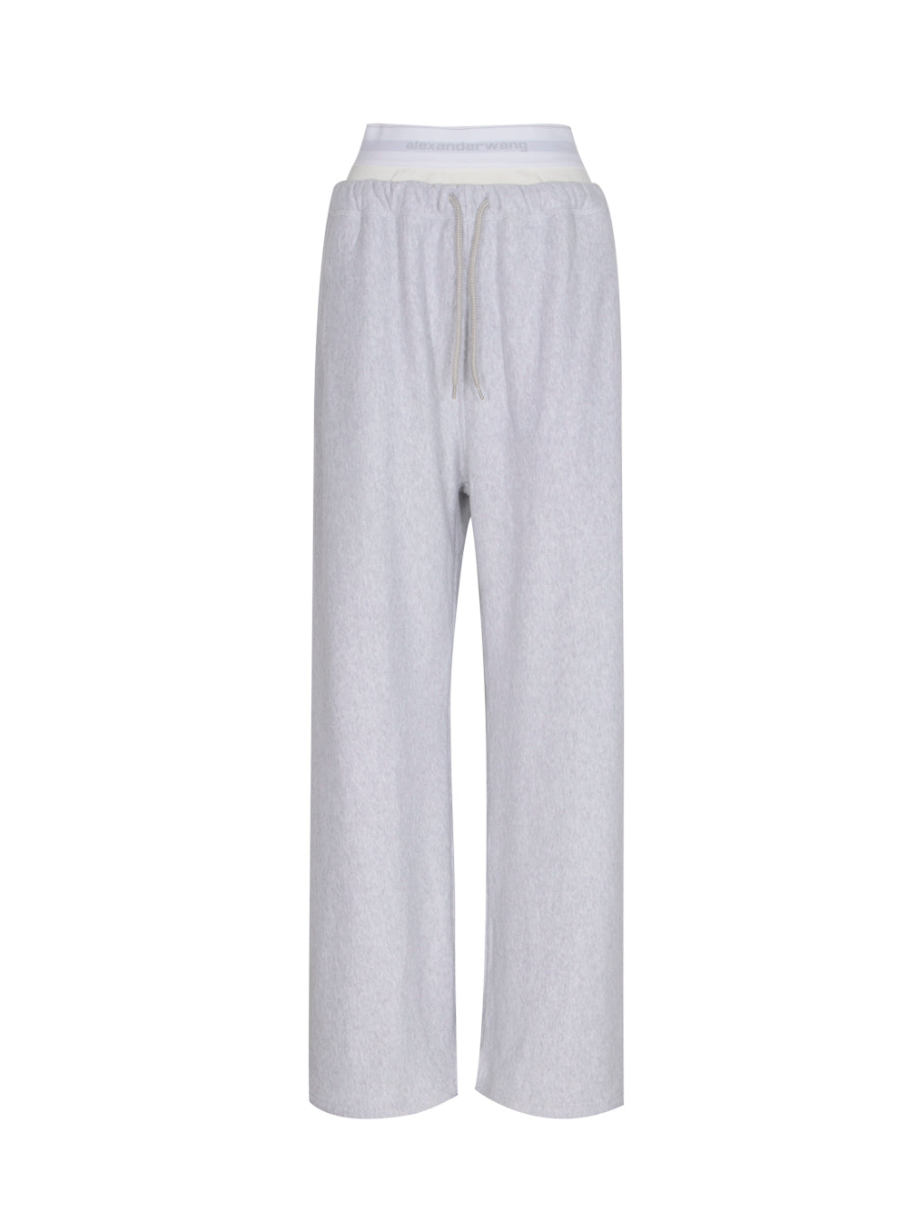 Wide Leg Sweatpant W/ Logo Elastic Exposed Brief Light Heather Grey