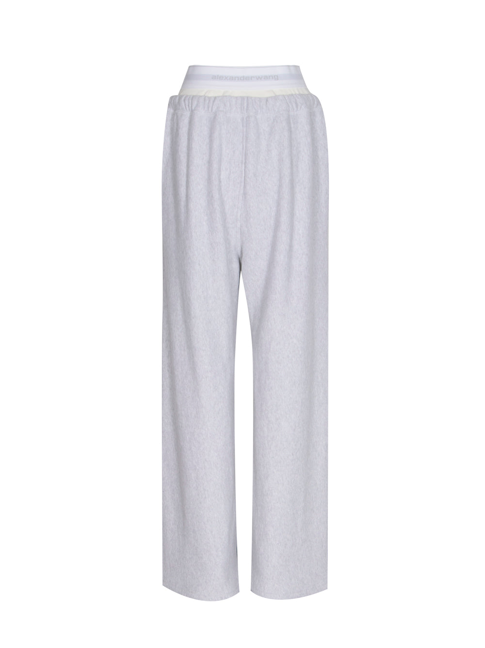 Wide Leg Sweatpant W/ Logo Elastic Exposed Brief Light Heather Grey