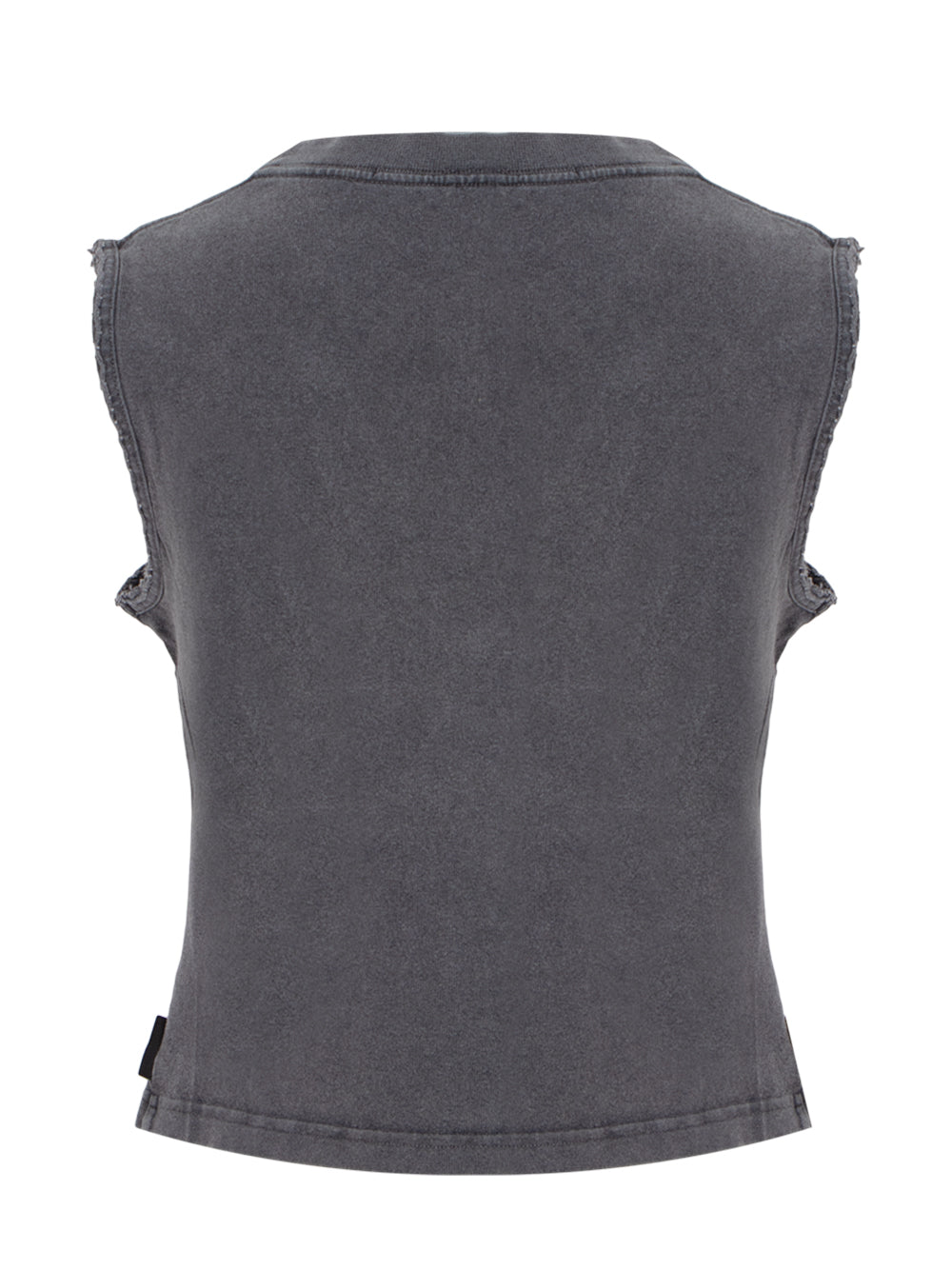Double V-Neck Tank Top (Faded Black)