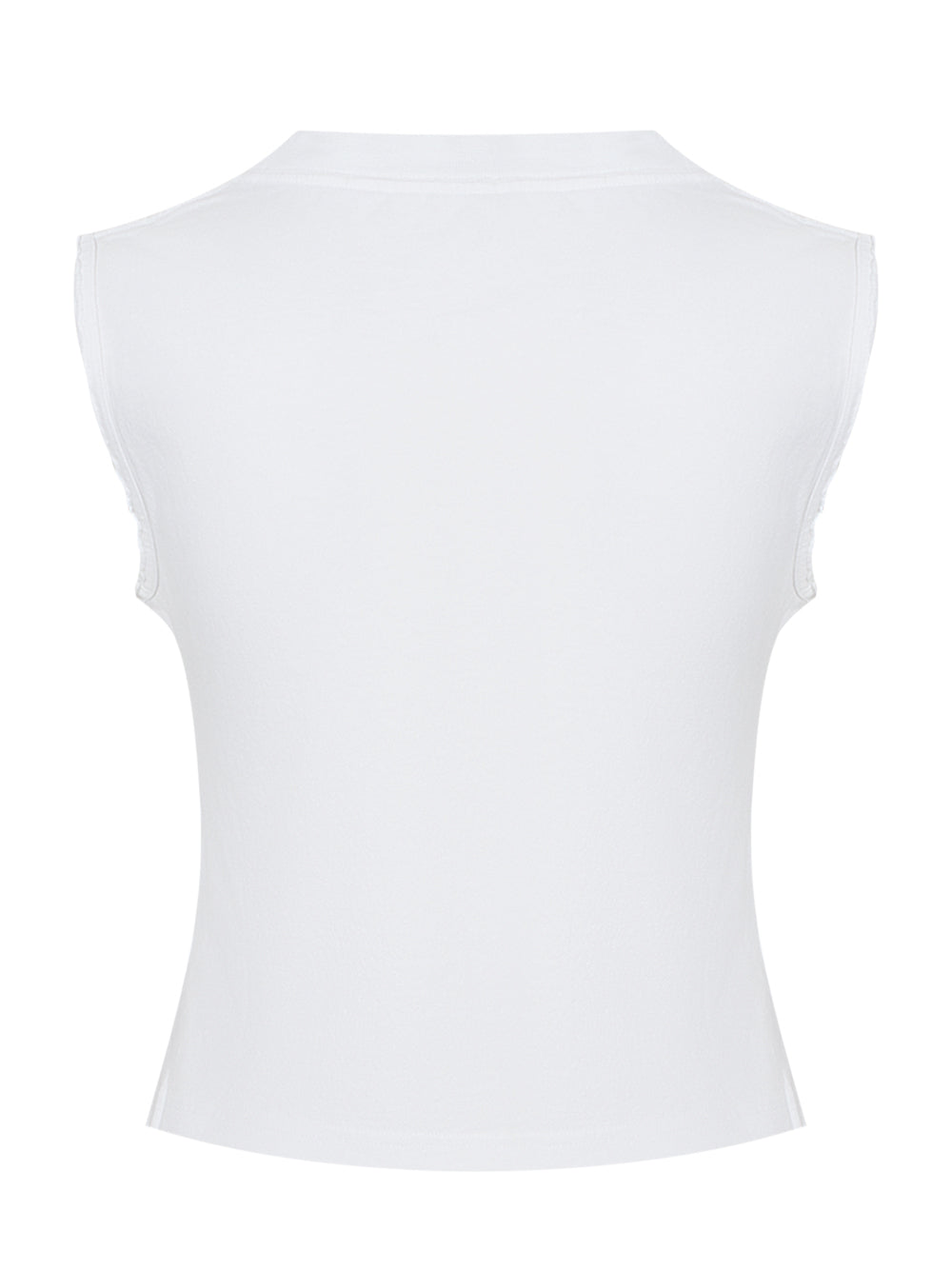 Double V-Neck Tank Top (Vintage White)