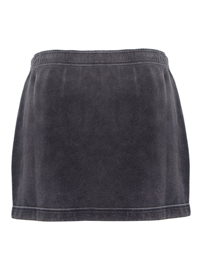 Crystal Hotfix Tube Skirt in Organic Cotton Terry (Washed Caviar)