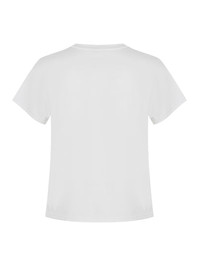 Distressed Logo Shrunken Tee (Dirty White)