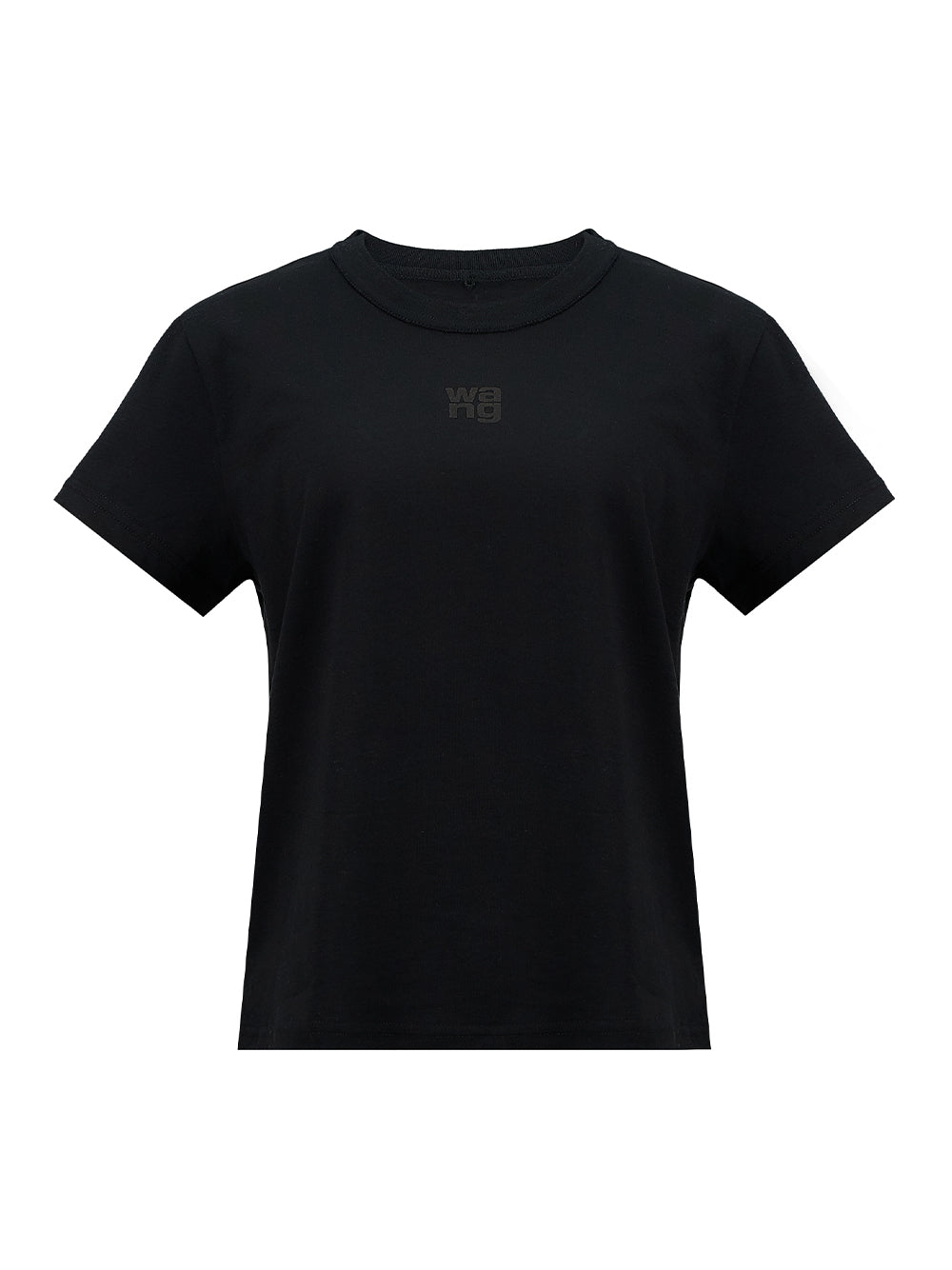 Essential Jsy Shrunk Tee W/Puff Logo & Bound Neck Black