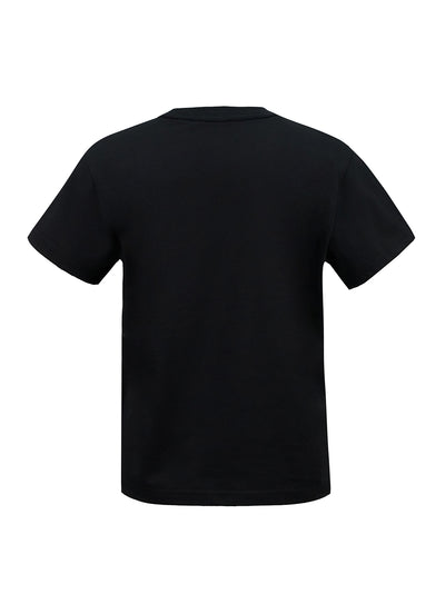 Essential Jsy Shrunk Tee W/Puff Logo & Bound Neck Black