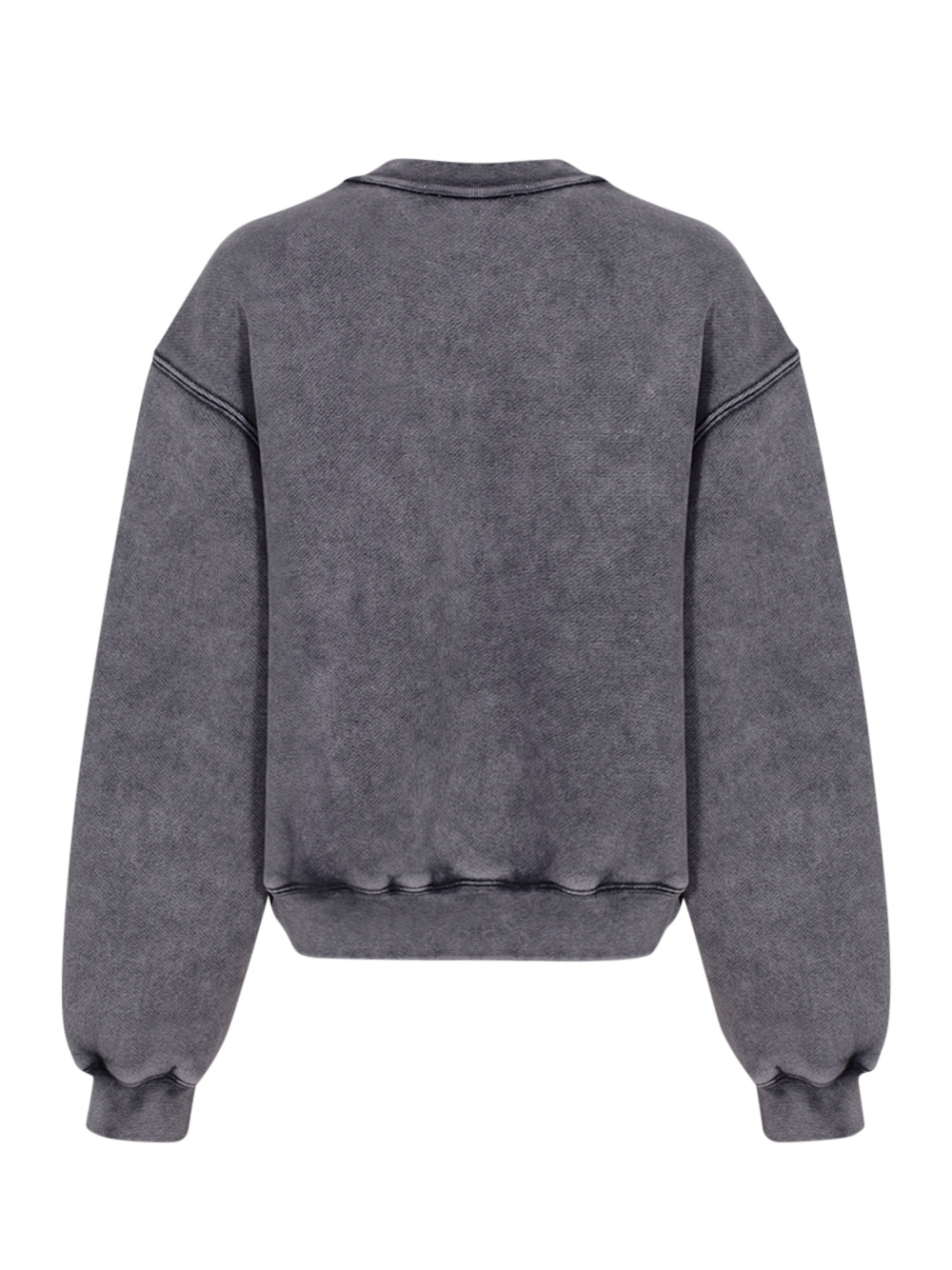 Puff Logo Sweatshirt In Structured Terry (Washed Granite)