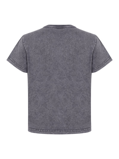 Women Puff Logo Shrunken Tee In Cotton Jersey (Washed Granite)
