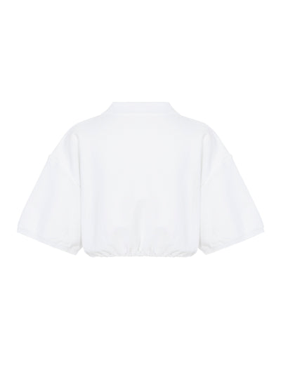 Women Deconstructed Polo Shirt (Vintage White)