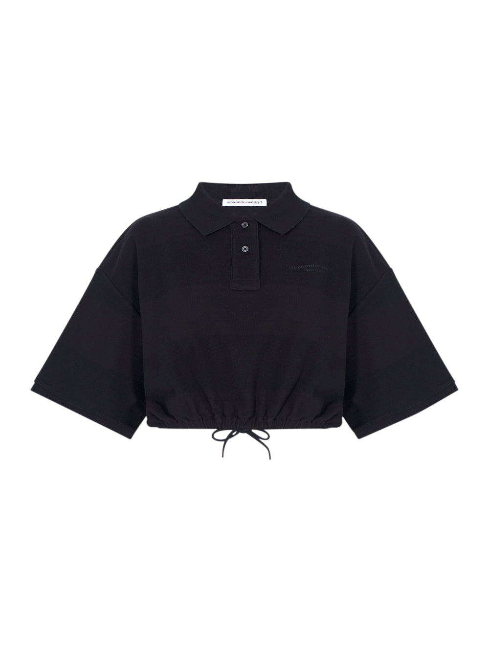 Deconstructed Polo Shirt Black Overdyed Stripe