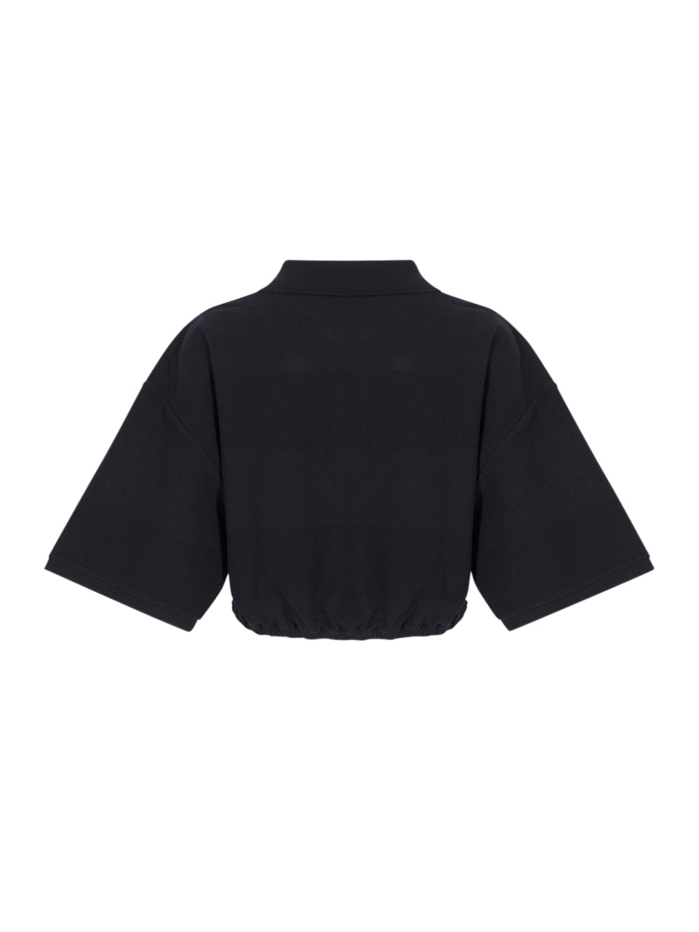 Deconstructed Polo Shirt Black Overdyed Stripe
