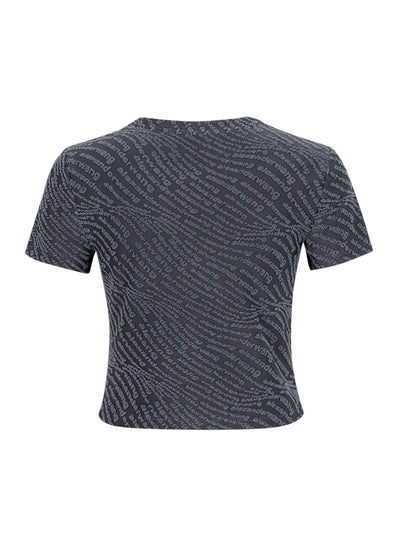 Logo Jacquard Short Sleeve Baby Tee (Graphite)