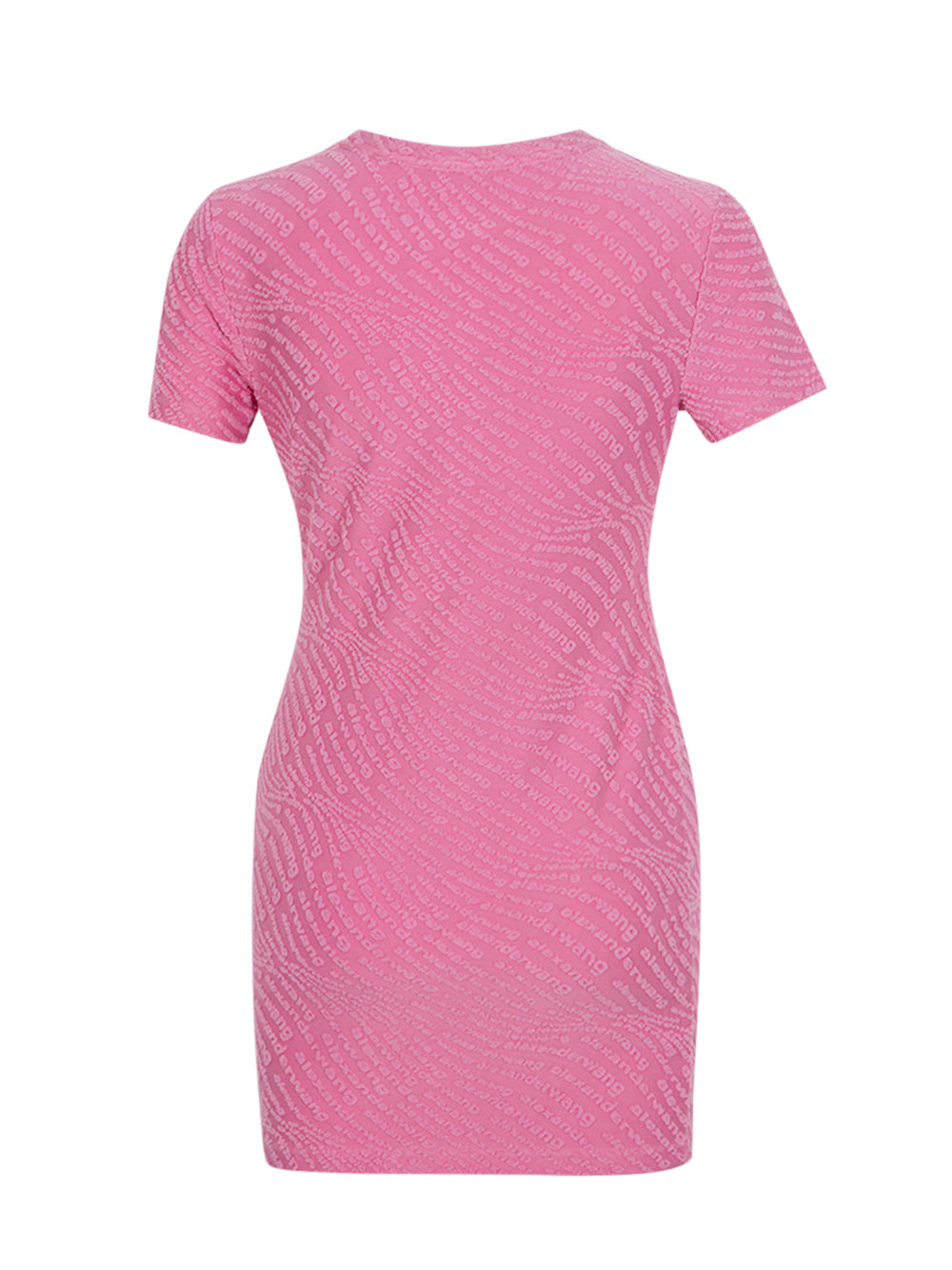Logo Jacquard Stretch Short Sleeve Mini Dress (Lotus)