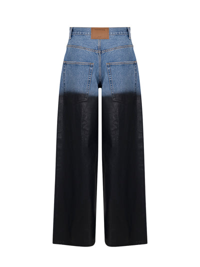 Surge Coated Wide-Leg Jean (Vintage Marbled Blue)