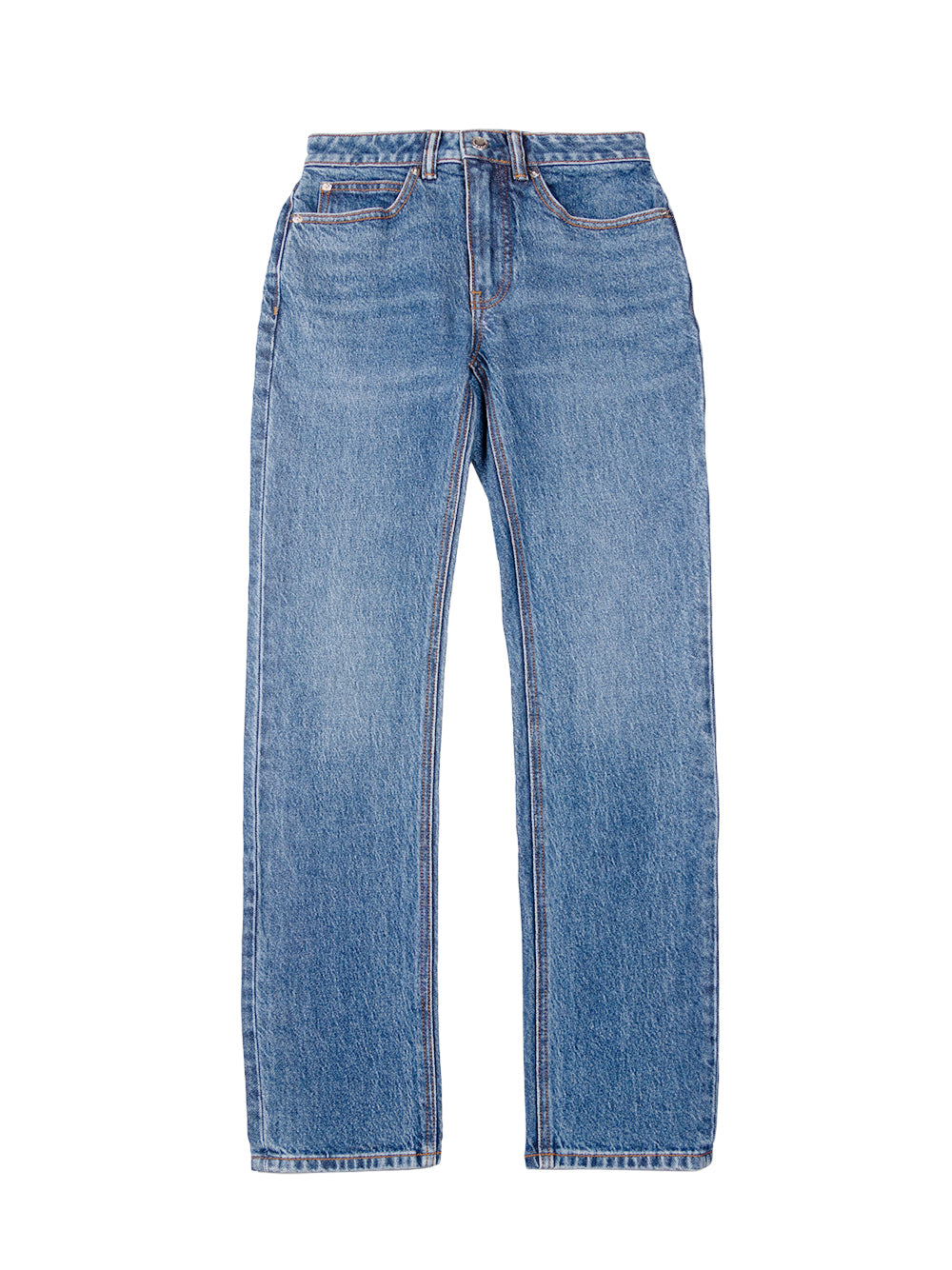 High Rise Stretch Straight Deep Blue