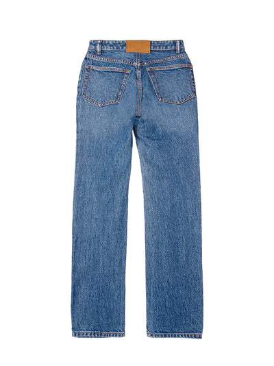 High Rise Stretch Straight Deep Blue