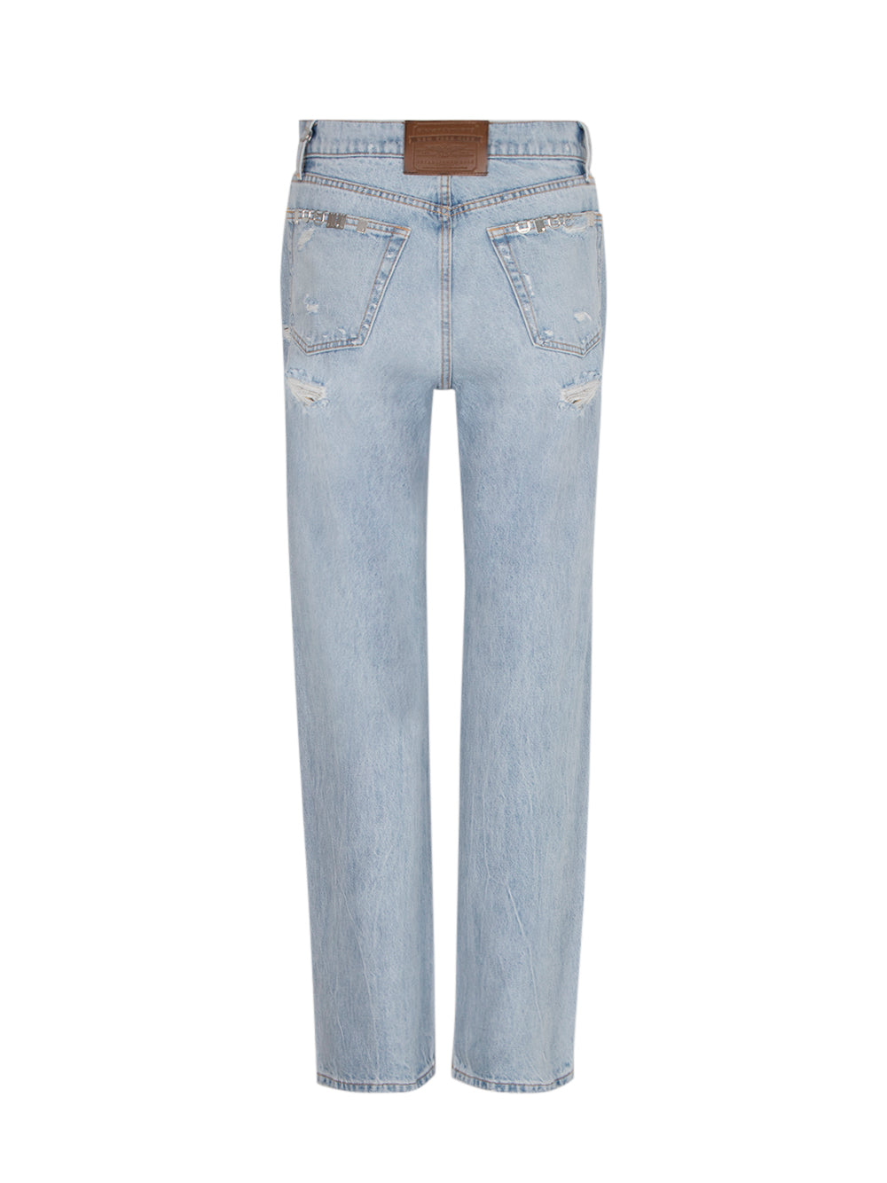 Distressed Ez Mid Rise Jean Light Powder