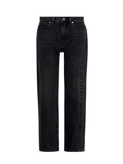Ez Mid Rise Jean With Mesh Grey Aged