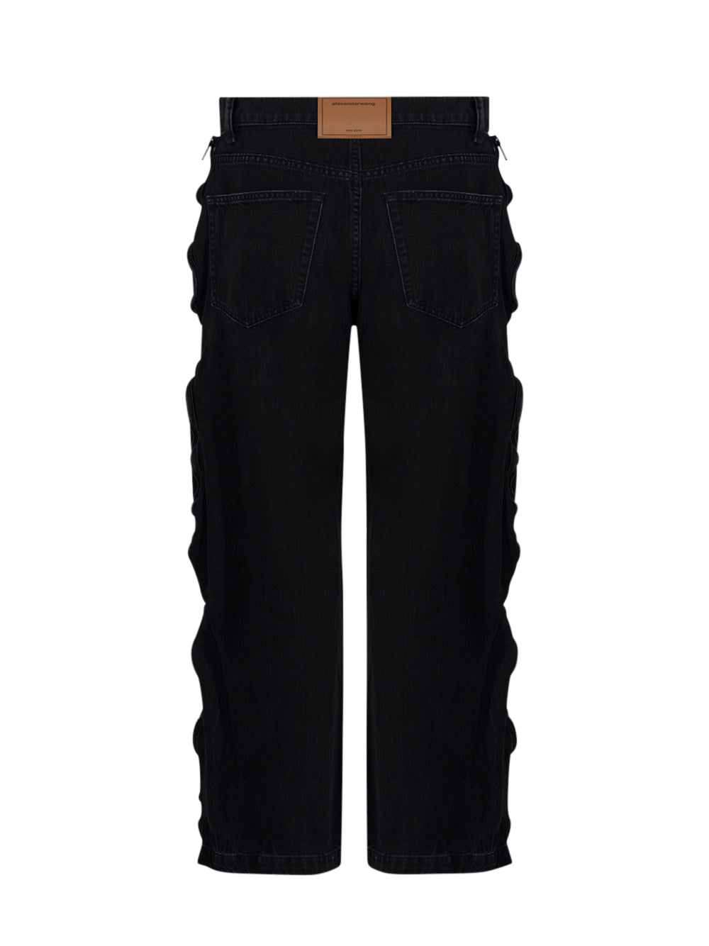 Curved Zipper Pant W/ Baske Faded Black