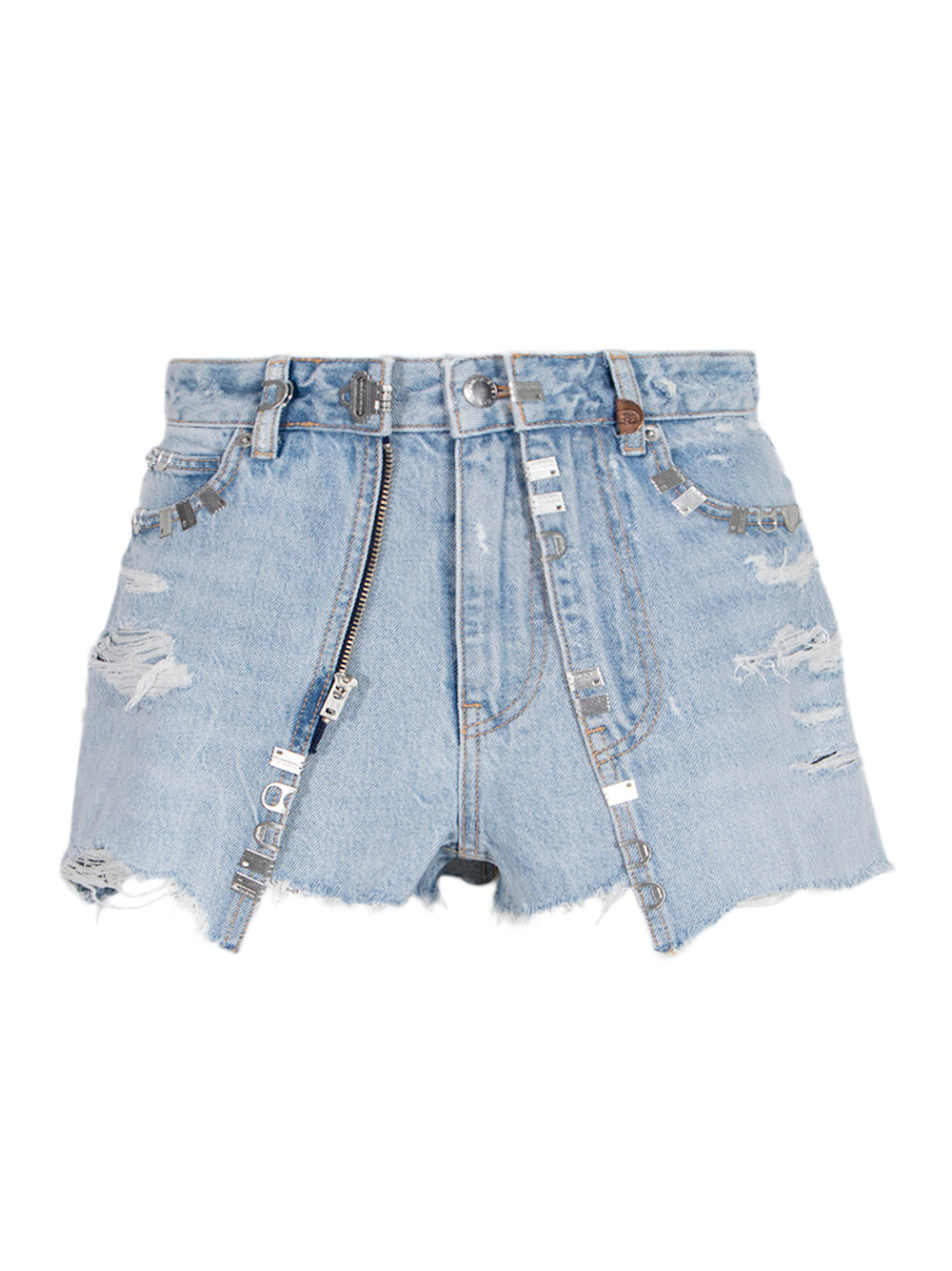 Distressed Double Layer Skort Light Powder