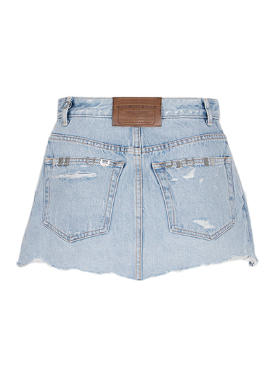 Distressed Double Layer Skort Light Powder
