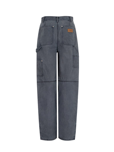 High Waisted Workwear Carpenter Pants (Mirage Grey)