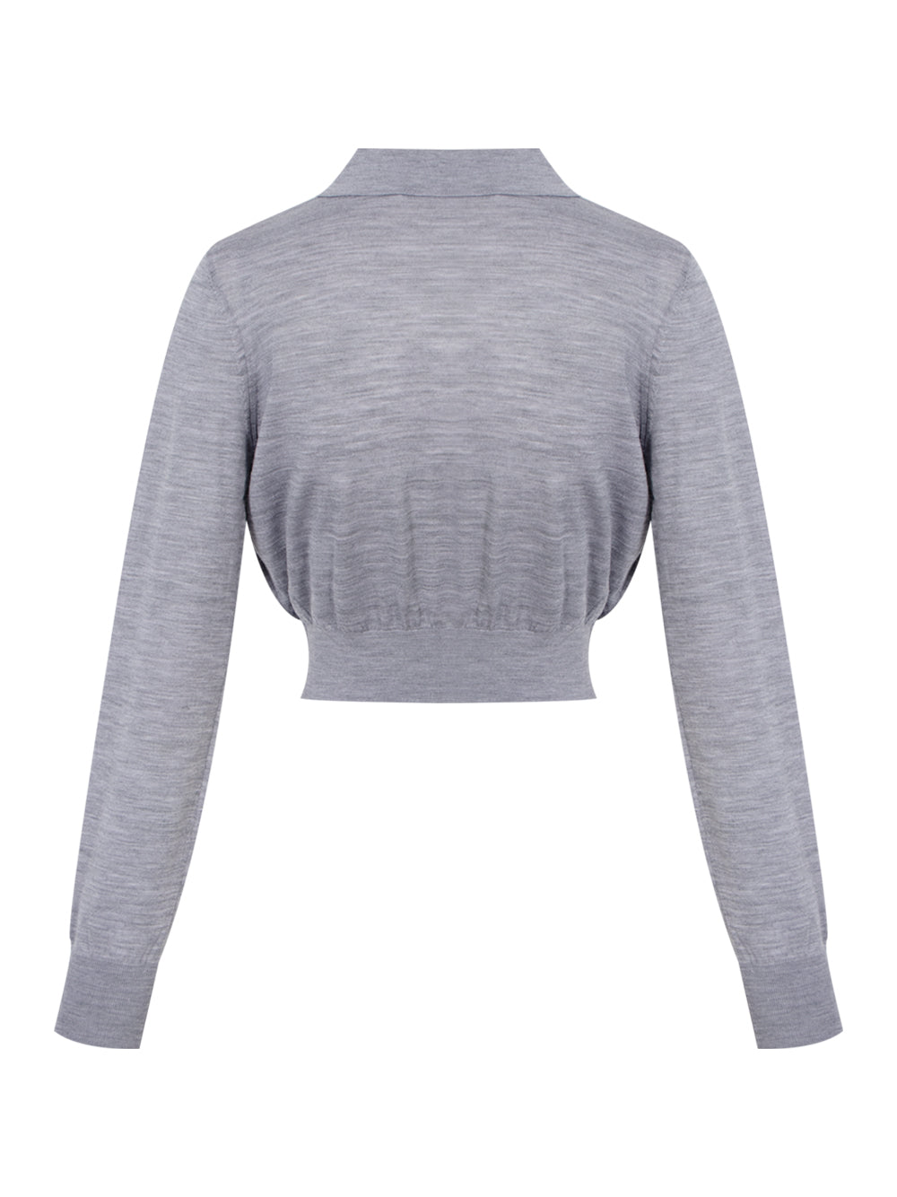 Logo Cropped Cardigan (Heather Grey)