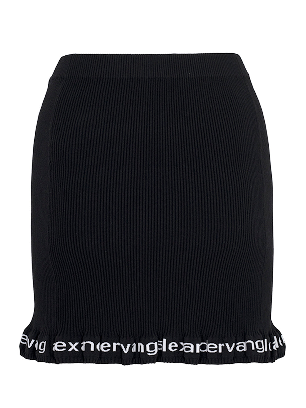 Ribbed Miniskirt With Logo (Black)