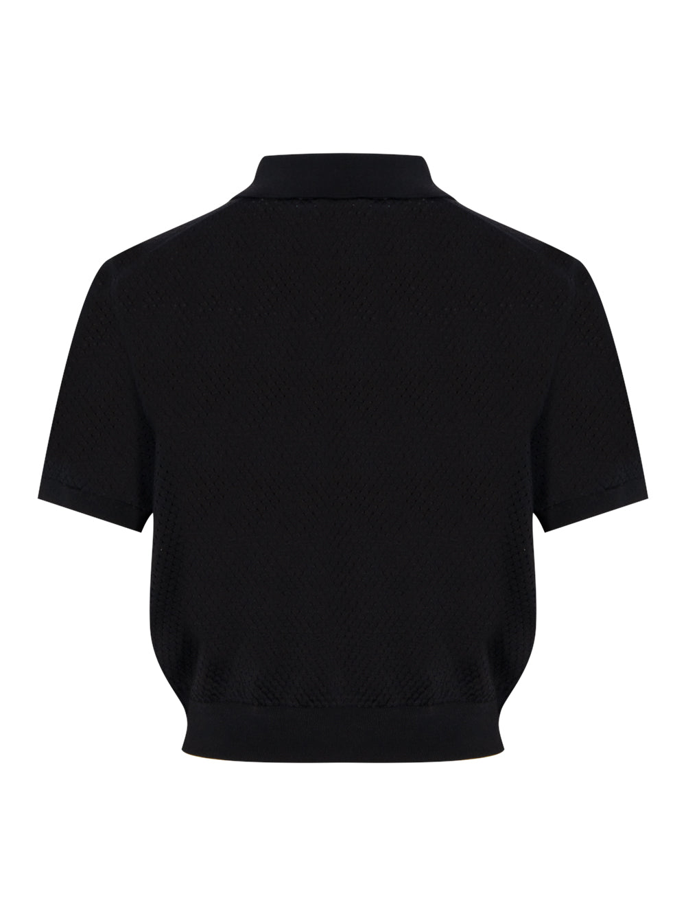 Short Sleeve Polo Tee Wang Logo Print (Black)