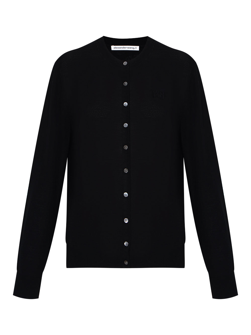 Classic Cardigan With Embossed Logo (Black)