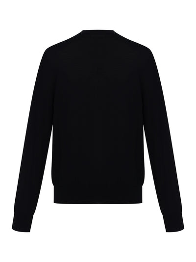 Classic Cardigan With Embossed Logo (Black)