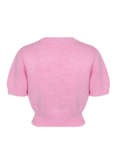 Debossed Stacked Logo Short Sleeve Tee Prism Pink