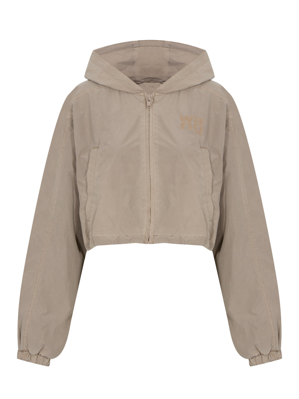 Hooded Cropped Zip Jacket Safari