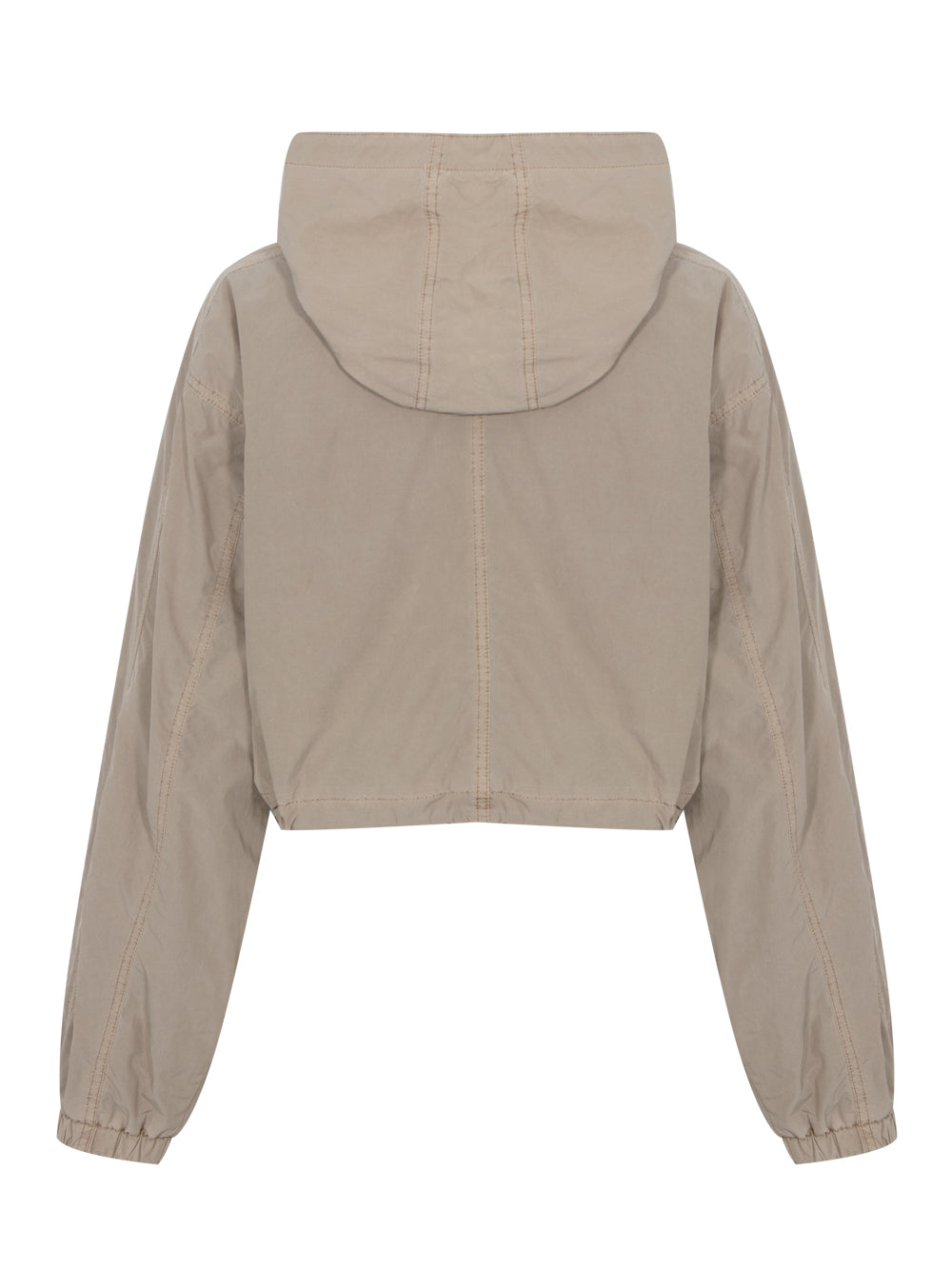 Hooded Cropped Zip Jacket Safari